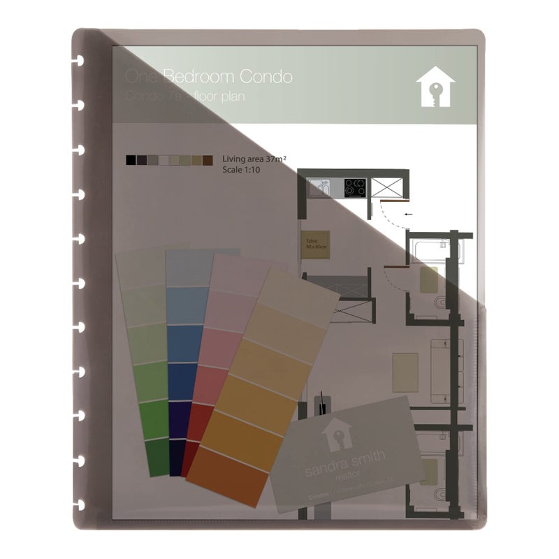 TUL Custom Note-Taking System Discbound Pocket Dividers  8 1/2"" x 11""  Letter Size  Gray  Pack Of 2 - Image 2